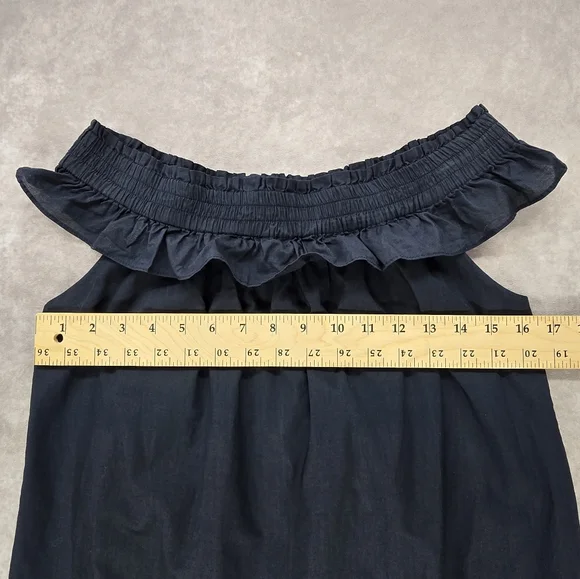 MISA Los Angeles Gia Off The Shoulder Tassel Mini Dress Navy Blue - Picture 13 of 14